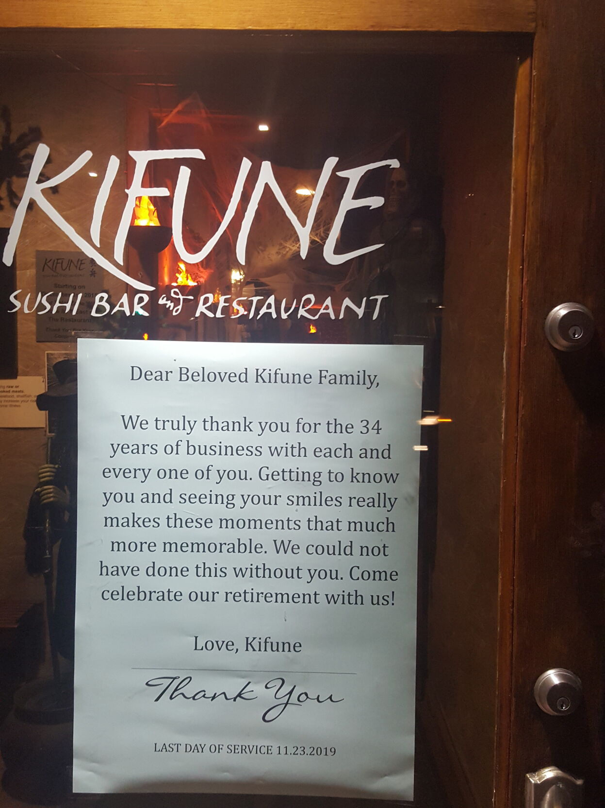 KIFUNE farewell